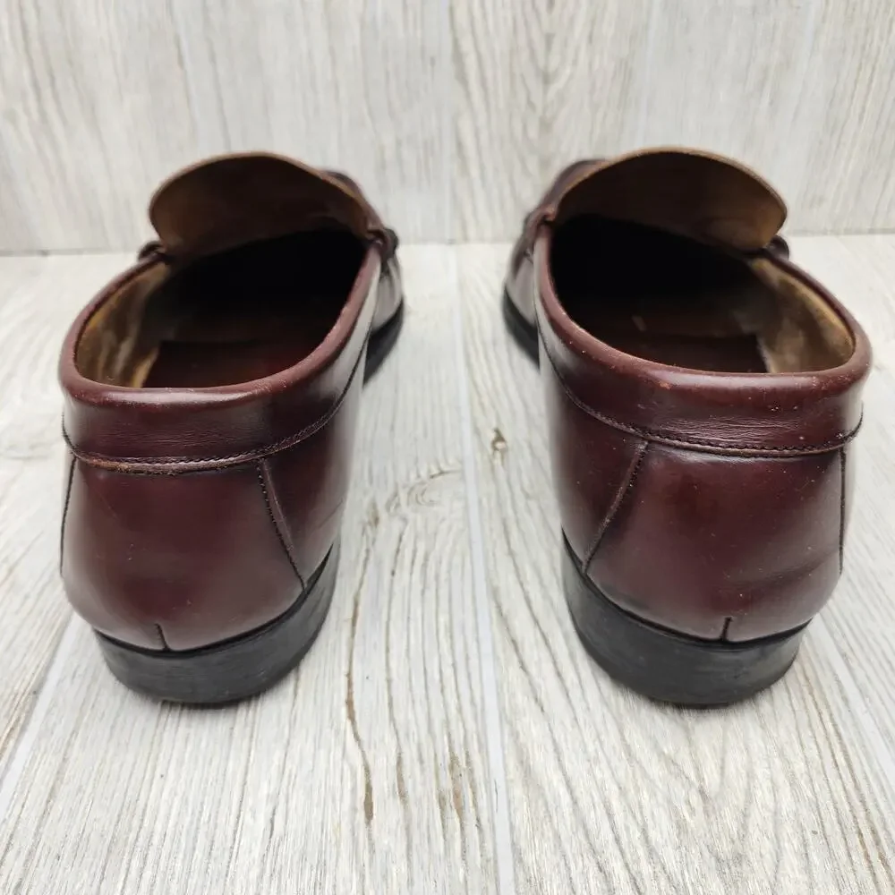Florsheim Shoes Mens Size 9 Burgundy Penny Loafers Leather Slip On Dress Classic